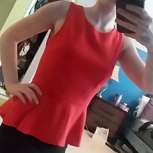 Red peplum top